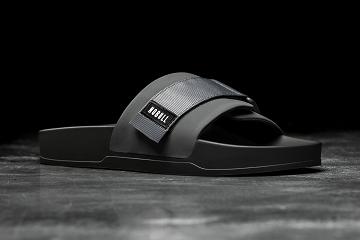 Black Nobull Adjustable Men's Slides | CA R1190V